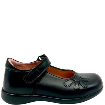 PETASIL VEL STRAP SHOE - BLACK LEATHER